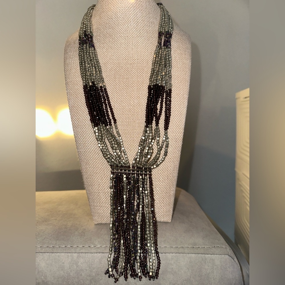 Purple Potay beaded tassel necklace by Himalayan Gems - Picture 4 of 13